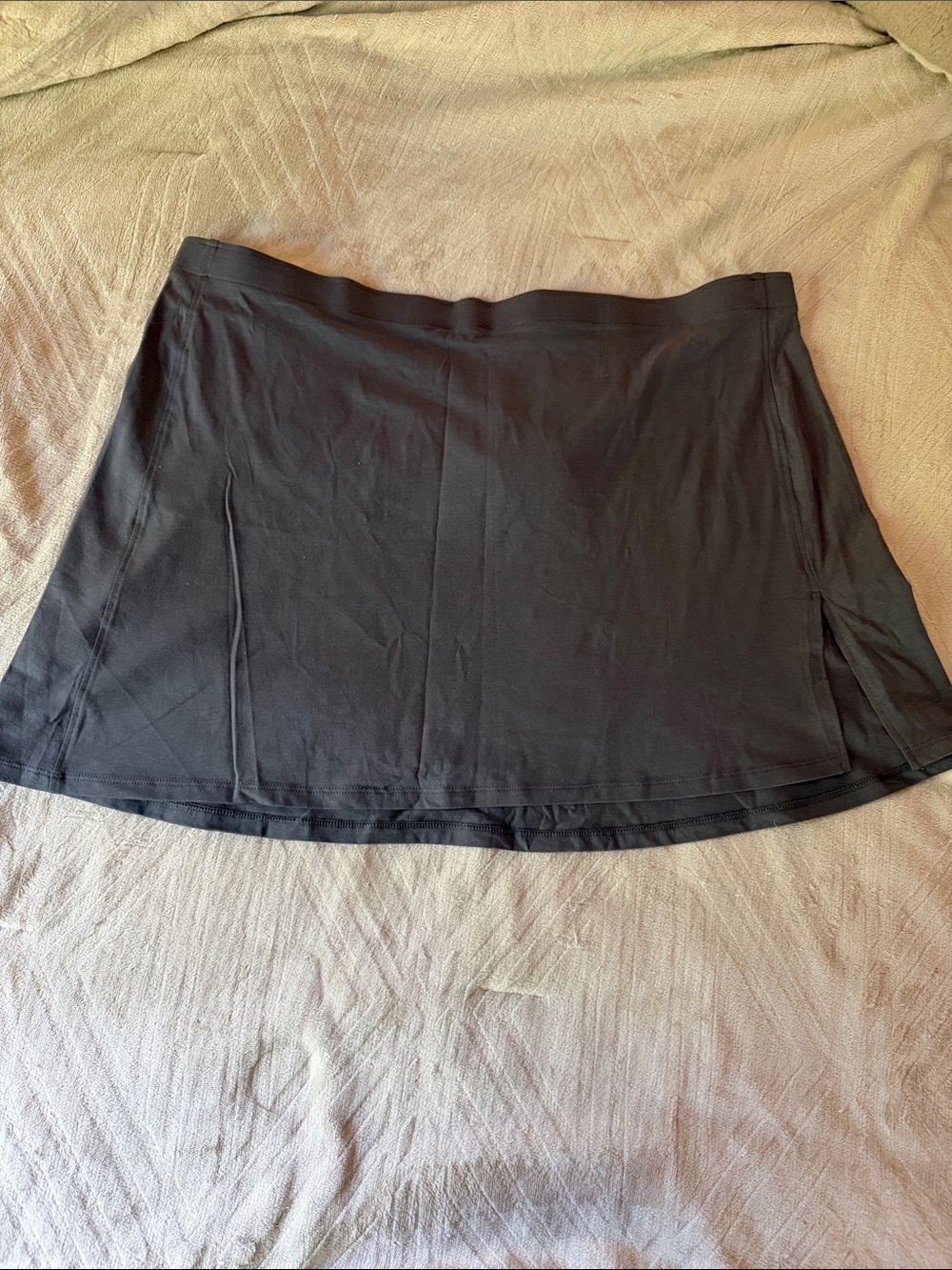 NWT Dark Gray Women's thin stretch A-Line Skirt with mini slit XXL